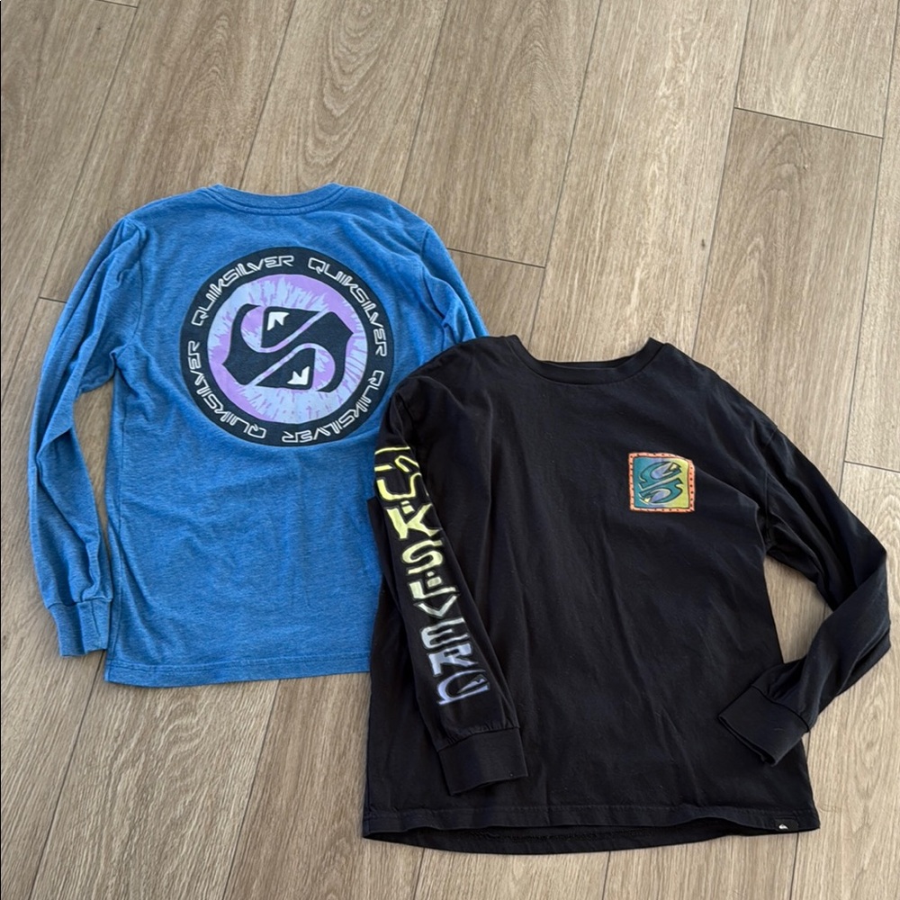 Quiksilver boys long sleeve graphic tshirts size medium/12